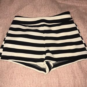 Black and White Stripe Shorts